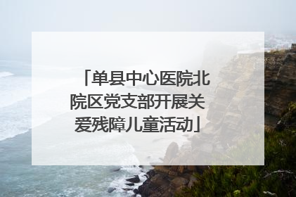 单县中心医院北院区党支部开展关爱残障儿童活动