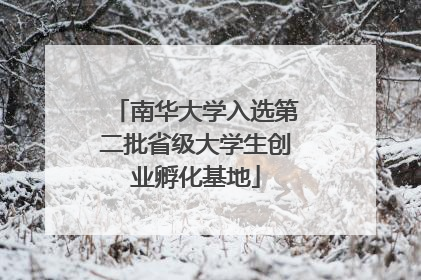 南华大学入选第二批省级大学生创业孵化基地