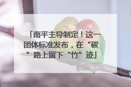 南平主导制定！这一团体标准发布，在“碳”路上留下“竹”迹
