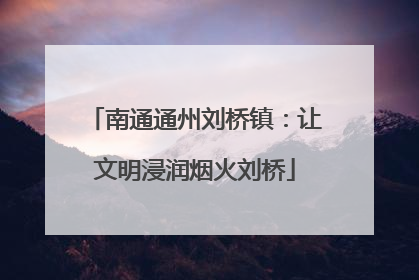 南通通州刘桥镇：让文明浸润烟火刘桥