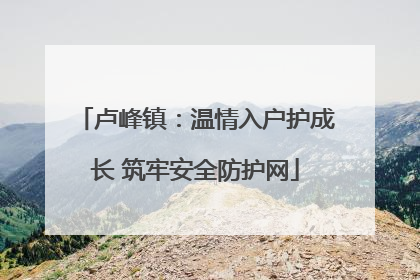 卢峰镇：温情入户护成长 筑牢安全防护网