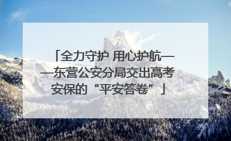 全力守护 用心护航——东营公安分局交出高考安保的“平安答卷”