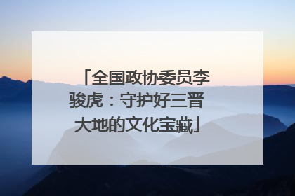 全国政协委员李骏虎：守护好三晋大地的文化宝藏
