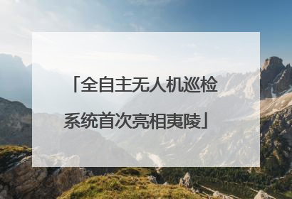 全自主无人机巡检系统首次亮相夷陵