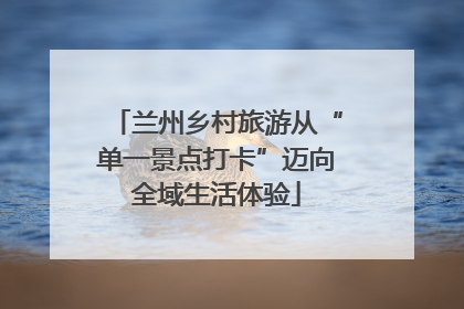兰州乡村旅游从“单一景点打卡”迈向全域生活体验