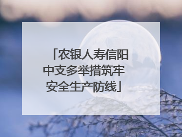 农银人寿信阳中支多举措筑牢安全生产防线
