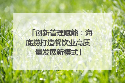 创新管理赋能：海底捞打造餐饮业高质量发展新模式