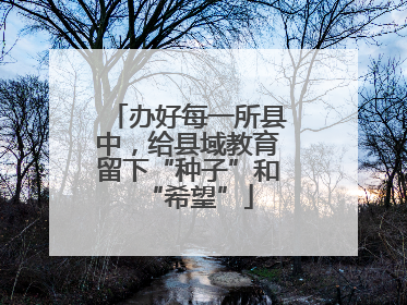 办好每一所县中，给县域教育留下“种子”和“希望”