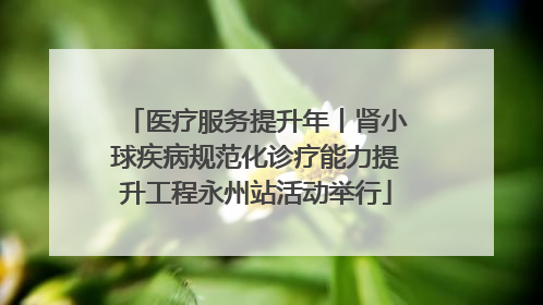 医疗服务提升年丨肾小球疾病规范化诊疗能力提升工程永州站活动举行