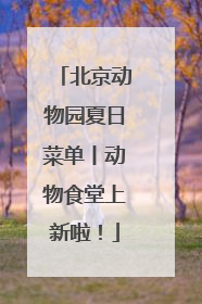 北京动物园夏日菜单丨动物食堂上新啦！