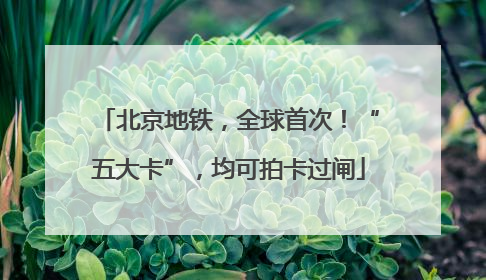 北京地铁，全球首次！“五大卡”，均可拍卡过闸