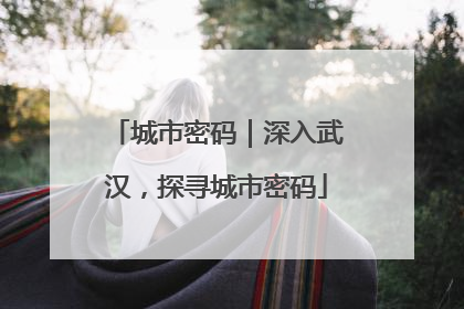 城市密码｜深入武汉，探寻城市密码