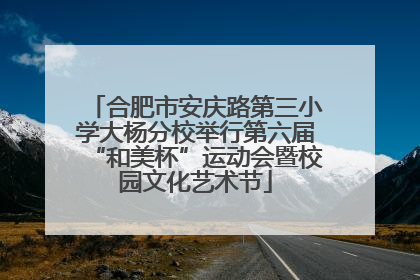 合肥市安庆路第三小学大杨分校举行第六届“和美杯”运动会暨校园文化艺术节