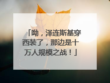 呦，泽连斯基穿西装了，那边是十万人规模之战！