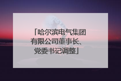 哈尔滨电气集团有限公司董事长、党委书记调整