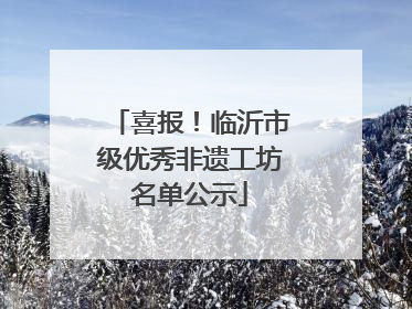 喜报！临沂市级优秀非遗工坊名单公示