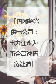 国网绍兴供电公司：电力迁改为甬金高速拓宽让道