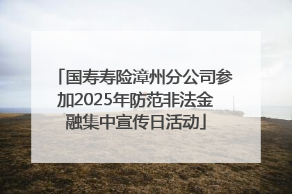 国寿寿险漳州分公司参加2025年防范非法金融集中宣传日活动