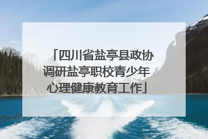 四川省盐亭县政协调研盐亭职校青少年心理健康教育工作