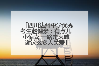 四川达州中学优秀考生赵健豪：有点儿小惊喜 一路走来感谢这么多人关爱