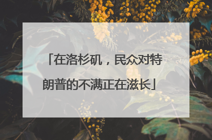 在洛杉矶，民众对特朗普的不满正在滋长