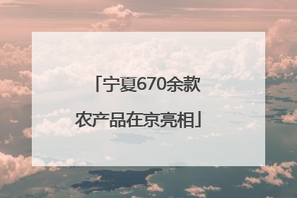 宁夏670余款农产品在京亮相
