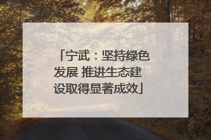 宁武：坚持绿色发展 推进生态建设取得显著成效