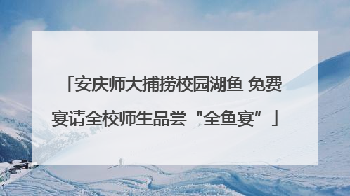 安庆师大捕捞校园湖鱼 免费宴请全校师生品尝“全鱼宴”