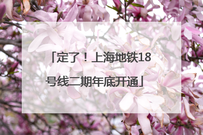 定了！上海地铁18号线二期年底开通