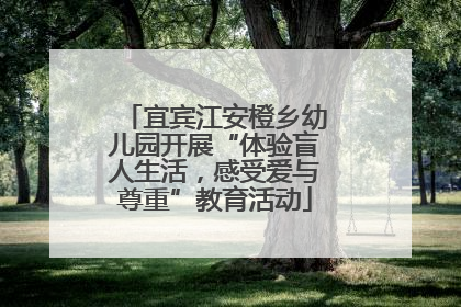 宜宾江安橙乡幼儿园开展“体验盲人生活，感受爱与尊重”教育活动
