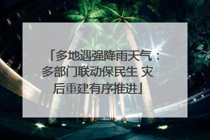 多地遇强降雨天气：多部门联动保民生 灾后重建有序推进