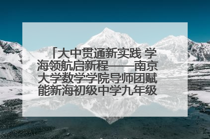 大中贯通新实践 学海领航启新程——南京大学数学学院导师团赋能新海初级中学九年级学子生涯规划