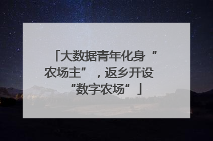 大数据青年化身“农场主”，返乡开设“数字农场”