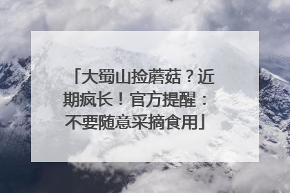 大蜀山捡蘑菇？近期疯长！官方提醒：不要随意采摘食用