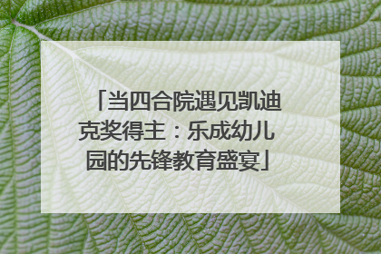 当四合院遇见凯迪克奖得主：乐成幼儿园的先锋教育盛宴
