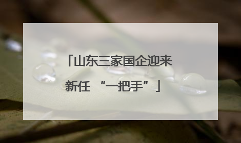 山东三家国企迎来新任 “一把手”
