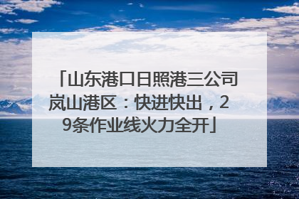 山东港口日照港三公司岚山港区：快进快出，29条作业线火力全开