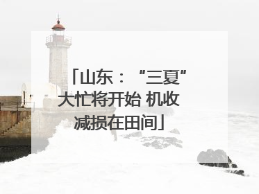 山东：“三夏”大忙将开始 机收减损在田间