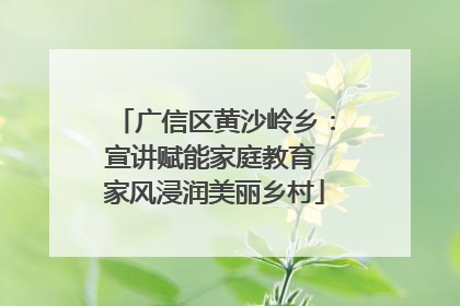 广信区黄沙岭乡：宣讲赋能家庭教育 家风浸润美丽乡村