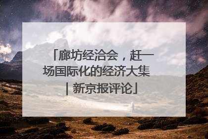 廊坊经洽会，赶一场国际化的经济大集｜新京报评论