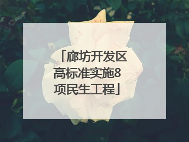 廊坊开发区高标准实施8项民生工程