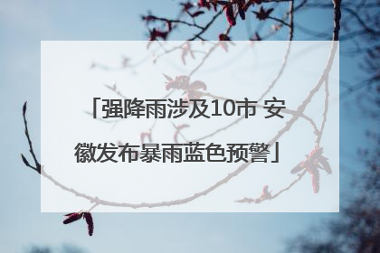 强降雨涉及10市 安徽发布暴雨蓝色预警
