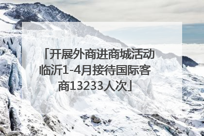 开展外商进商城活动 临沂1-4月接待国际客商13233人次