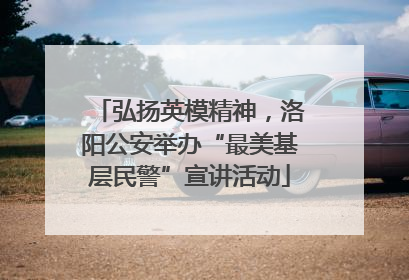 弘扬英模精神，洛阳公安举办“最美基层民警”宣讲活动