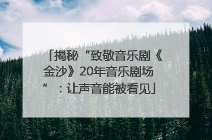 揭秘“致敬音乐剧《金沙》20年音乐剧场”：让声音能被看见