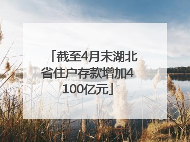 截至4月末湖北省住户存款增加4100亿元