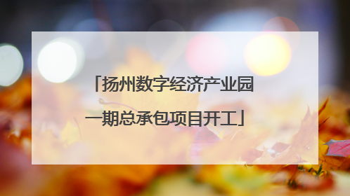 扬州数字经济产业园一期总承包项目开工