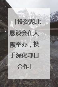 投资湖北恳谈会在大阪举办，携手深化鄂日合作