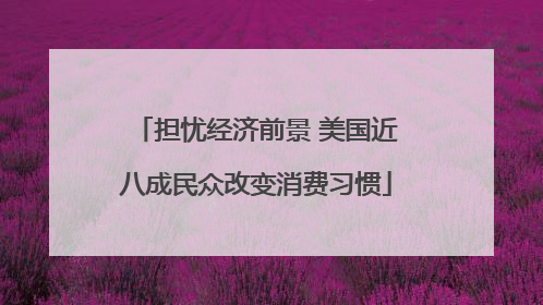 担忧经济前景 美国近八成民众改变消费习惯