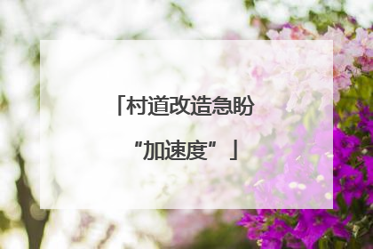 村道改造急盼“加速度”